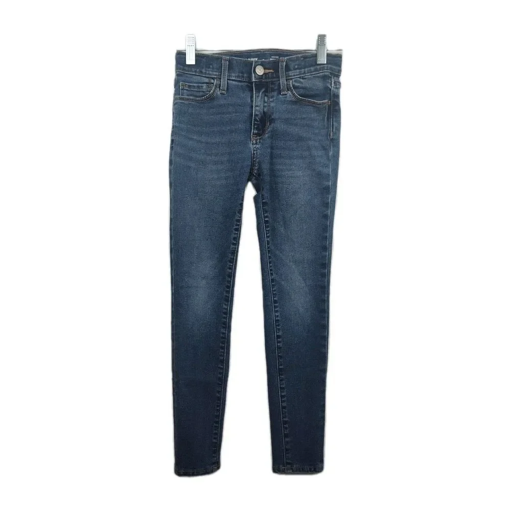 Old Navy High-Rise Rockstar Jeggings, girls size 8, medium wash‎ blue VGC